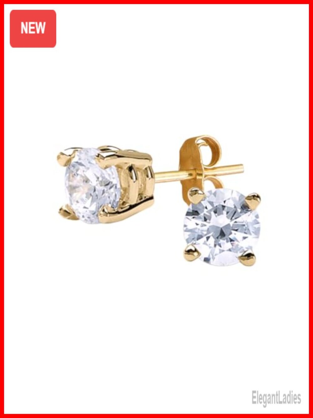 Lab Grown Diamond Stud Earrings 14K Yellow Gold 1 Ct